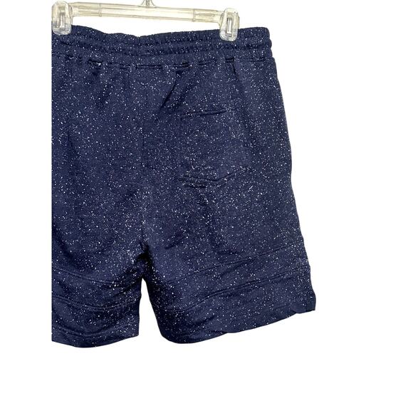 Sovereign Code Sweat Shorts Speckled Style Drawstring Pockets Blue White L NWT - Picture 6 of 7